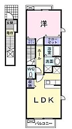 JR山陽新幹線 新尾道駅 徒歩36分の賃貸アパート 2階1LDKの間取り