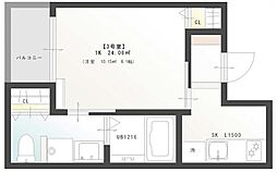 JR福塩線 備後本庄駅 徒歩10分の賃貸アパート 1階1Kの間取り