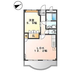 メゾン・グロワール 2階1LDKの間取り