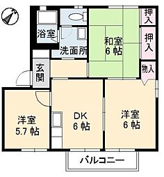 JR福塩線 備後本庄駅 徒歩26分の賃貸アパート 2階3DKの間取り