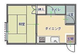 JR山陽本線 尾道駅 徒歩5分の賃貸マンション 1階1Kの間取り