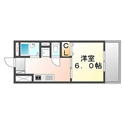 JR山陽本線 東福山駅 徒歩15分の賃貸マンション 3階1DKの間取り