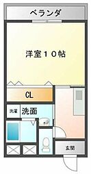 JR山陽本線 福山駅 徒歩27分の賃貸マンション 2階1Kの間取り