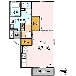 JR山陽本線 東尾道駅 徒歩5分の賃貸アパート 2階ワンルームの間取り