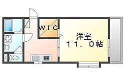 JR山陽本線 福山駅 徒歩19分の賃貸マンション 4階1DKの間取り