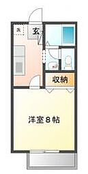 JR山陽本線 福山駅 3.4kmの賃貸アパート 1階1Kの間取り