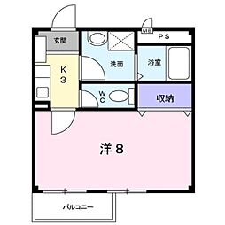 JR山陽本線 東尾道駅 徒歩8分の賃貸アパート 2階1Kの間取り