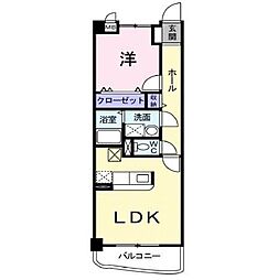 JR福塩線 備後本庄駅 徒歩20分の賃貸マンション 1階1LDKの間取り