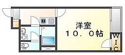 JR山陽本線 東福山駅 徒歩10分の賃貸アパート 2階1Kの間取り