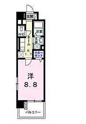 JR山陽本線 福山駅 徒歩25分の賃貸マンション 5階1Kの間取り