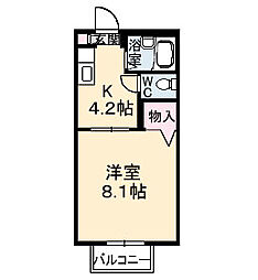 JR山陽新幹線 新尾道駅 徒歩10分の賃貸アパート 2階1Kの間取り