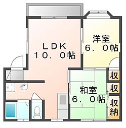 井原鉄道 湯野駅 徒歩15分の賃貸アパート 1階2LDKの間取り