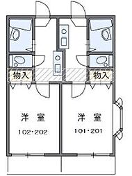 JR山陽本線 東福山駅 徒歩28分の賃貸アパート 1階1SKの間取り