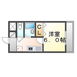 JR山陽本線 東福山駅 徒歩10分の賃貸アパート 3階1Kの間取り