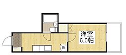 JR山陽本線 福山駅 徒歩5分の賃貸マンション 4階1Kの間取り