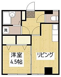 JR山陽本線 福山駅 3.2kmの賃貸マンション 2階1LDKの間取り