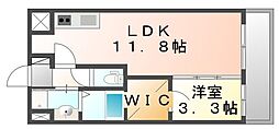 JR山陽本線 福山駅 徒歩10分の賃貸マンション 4階1LDKの間取り
