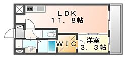 JR山陽本線 福山駅 徒歩10分の賃貸マンション 8階1LDKの間取り