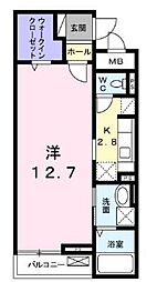 JR山陽本線 福山駅 4.4kmの賃貸マンション 1階1Kの間取り