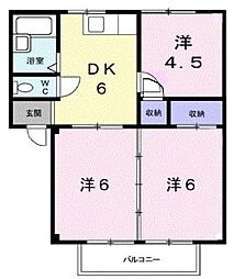 JR山陽本線 東尾道駅 徒歩5分の賃貸アパート 2階3DKの間取り