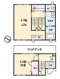 JR山陽本線 福山駅 徒歩10分の賃貸アパート 2階1LDKの間取り