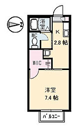 JR山陽本線 東福山駅 徒歩5分の賃貸アパート 1階1Kの間取り