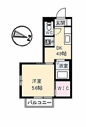 JR山陽本線 東尾道駅 徒歩10分の賃貸アパート 1階1DKの間取り