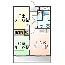 井原鉄道 湯野駅 徒歩10分の賃貸マンション 1階2DKの間取り