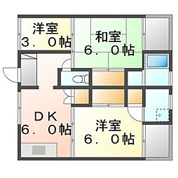 JR山陽本線 里庄駅 徒歩31分の賃貸マンション 4階3DKの間取り