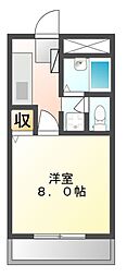 JR山陽本線 東福山駅 3.4kmの賃貸アパート 2階1Kの間取り