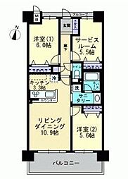 JR山陽本線 福山駅 徒歩10分の賃貸マンション 6階2SLDKの間取り