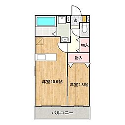 JR山陽本線 松永駅 徒歩22分の賃貸マンション 4階1LDKの間取り