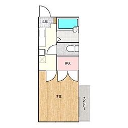 JR山陽新幹線 新尾道駅 徒歩10分の賃貸アパート 1階1Kの間取り