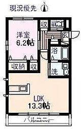 JR山陽本線 福山駅 徒歩33分の賃貸アパート 1階1LDKの間取り