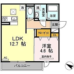 JR山陽本線 尾道駅 徒歩34分の賃貸アパート 2階1LDKの間取り