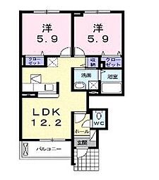 アナリーゼ 2LDKの間取図画像