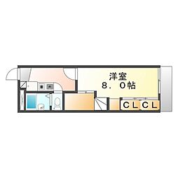 レオパレスヒルトップ 1Kの間取図画像