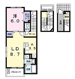 メゾンアヴァンティ 1LDKの間取図画像
