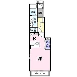 ピアッツァプレッソA 1Kの間取図画像