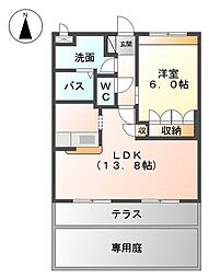 ボンヌシャンス 1LDKの間取図画像