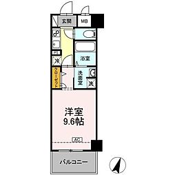 福山市西町1丁目マンション 1Kの間取図画像