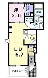 ジラソーレ 1LDKの間取図画像