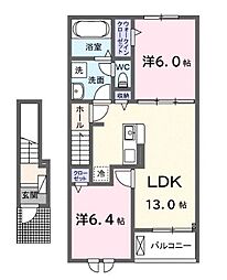 ジャック・イン・ザ・ボックス1 2LDKの間取図画像