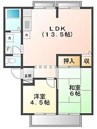 ウインディアさのD 2LDKの間取図画像