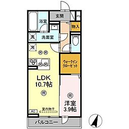 MK Wing BLD I棟 1LDKの間取図画像