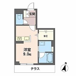 福山市霞町2丁目マンション ワンルームの間取図画像