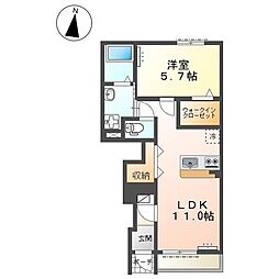 セレーナ 1LDKの間取図画像
