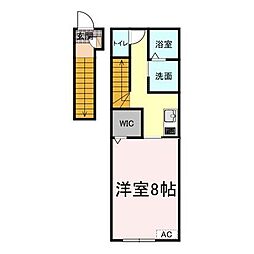 福山市長者町アパート 1Kの間取図画像