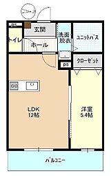 福山市神辺町字下御領マンション 1LDKの間取図画像