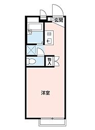レオパレスロベリア 1Kの間取図画像